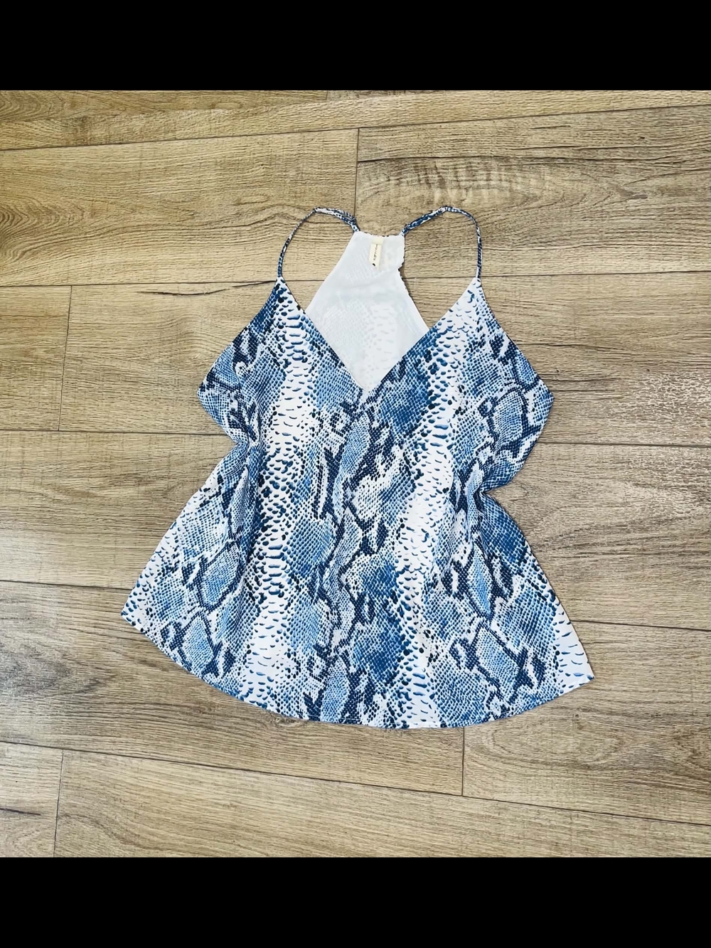 Tyche Blue Snake-Print Spaghetti Strap Camisole